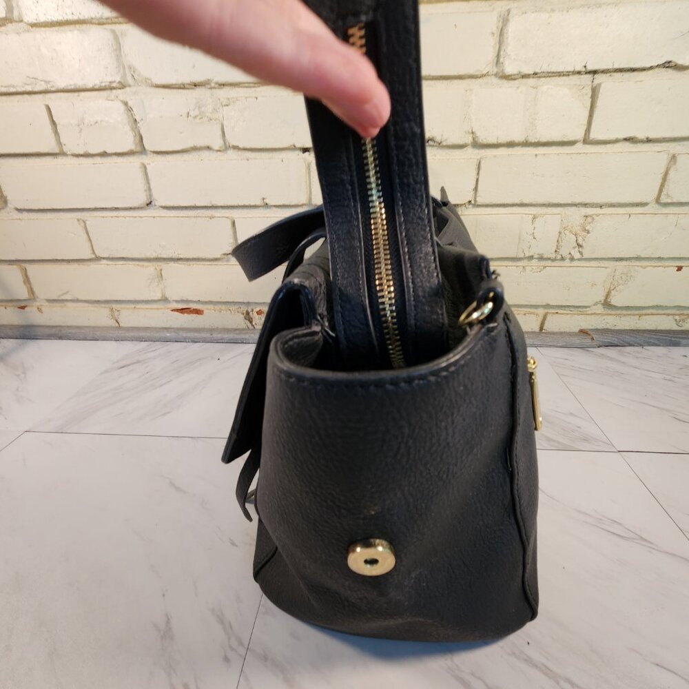 Steve Madden Black Leather Shoulder Bag Handbag Purse Xl - Picture 9 of 15